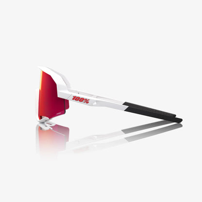 100% SLENDALE Matte White HiPER Red Multilayer Mirror Lens 100%