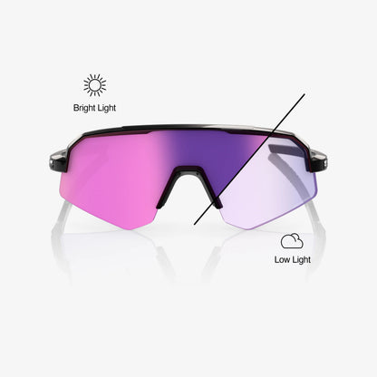 100% SLENDALE SL Gloss Black Purple Mirror Photochromic Lens 100%