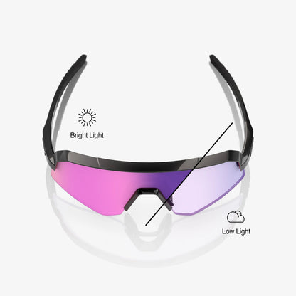 100% SLENDALE SL Gloss Black Purple Mirror Photochromic Lens 100%