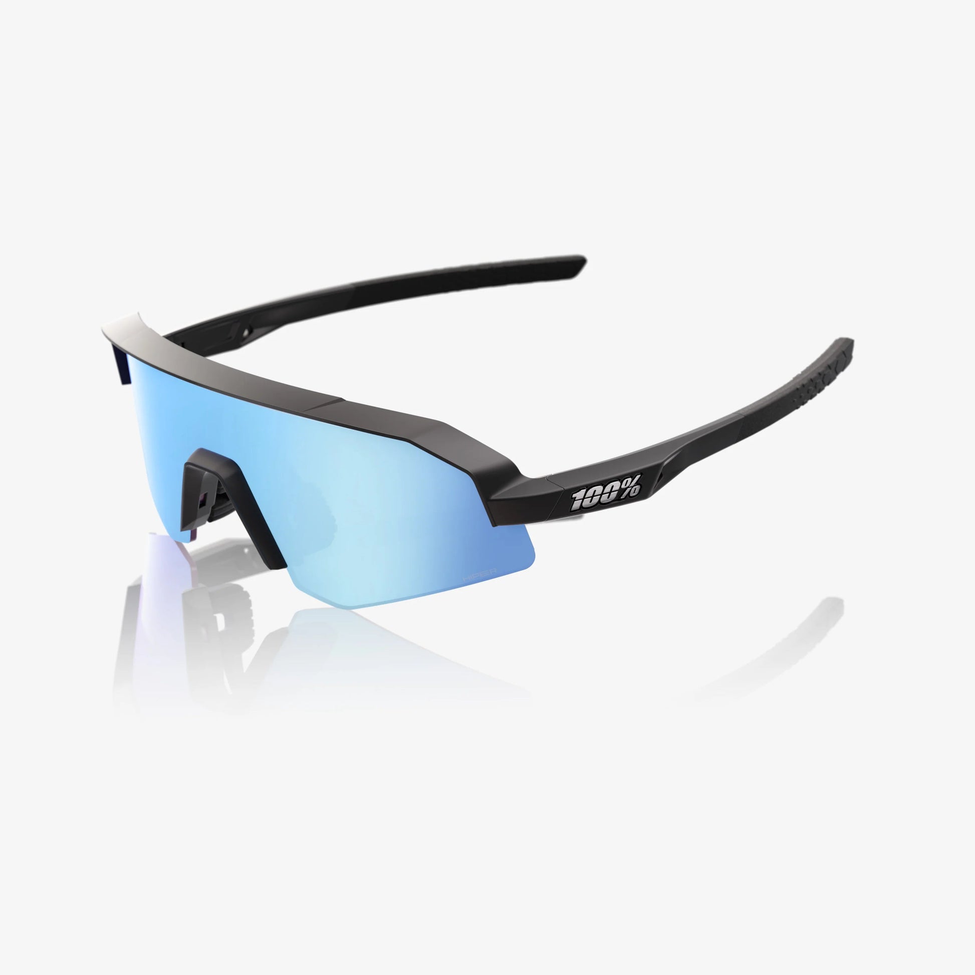 100% SLENDALE YOUTH Matte Black HiPER Blue Multilayer Mirror Lens 100%