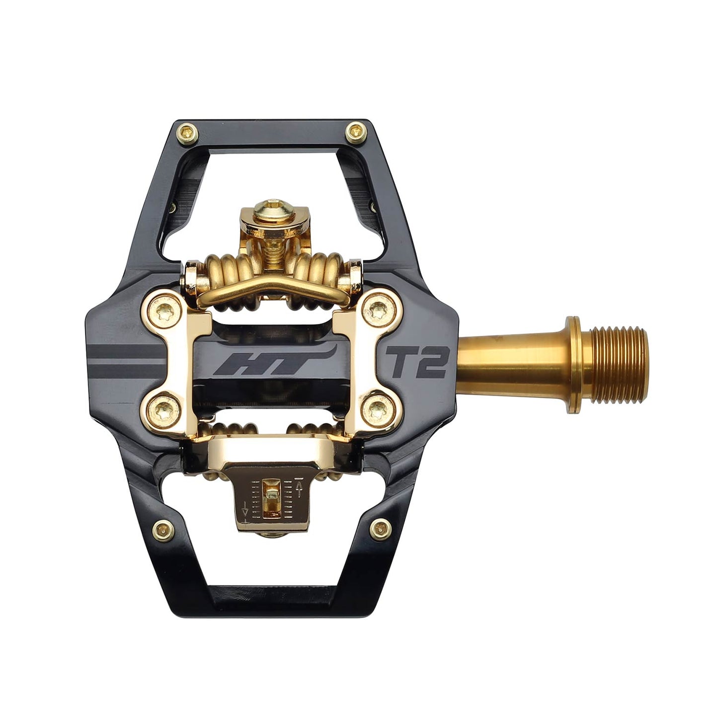 HT T2T Elite Level Enduro Titanium Pedals - Stealth Gold Limited Edition